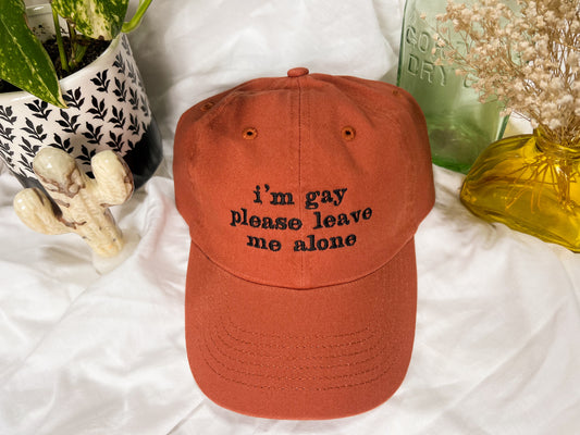 i'm gay please leave me alone cap (PREORDER)