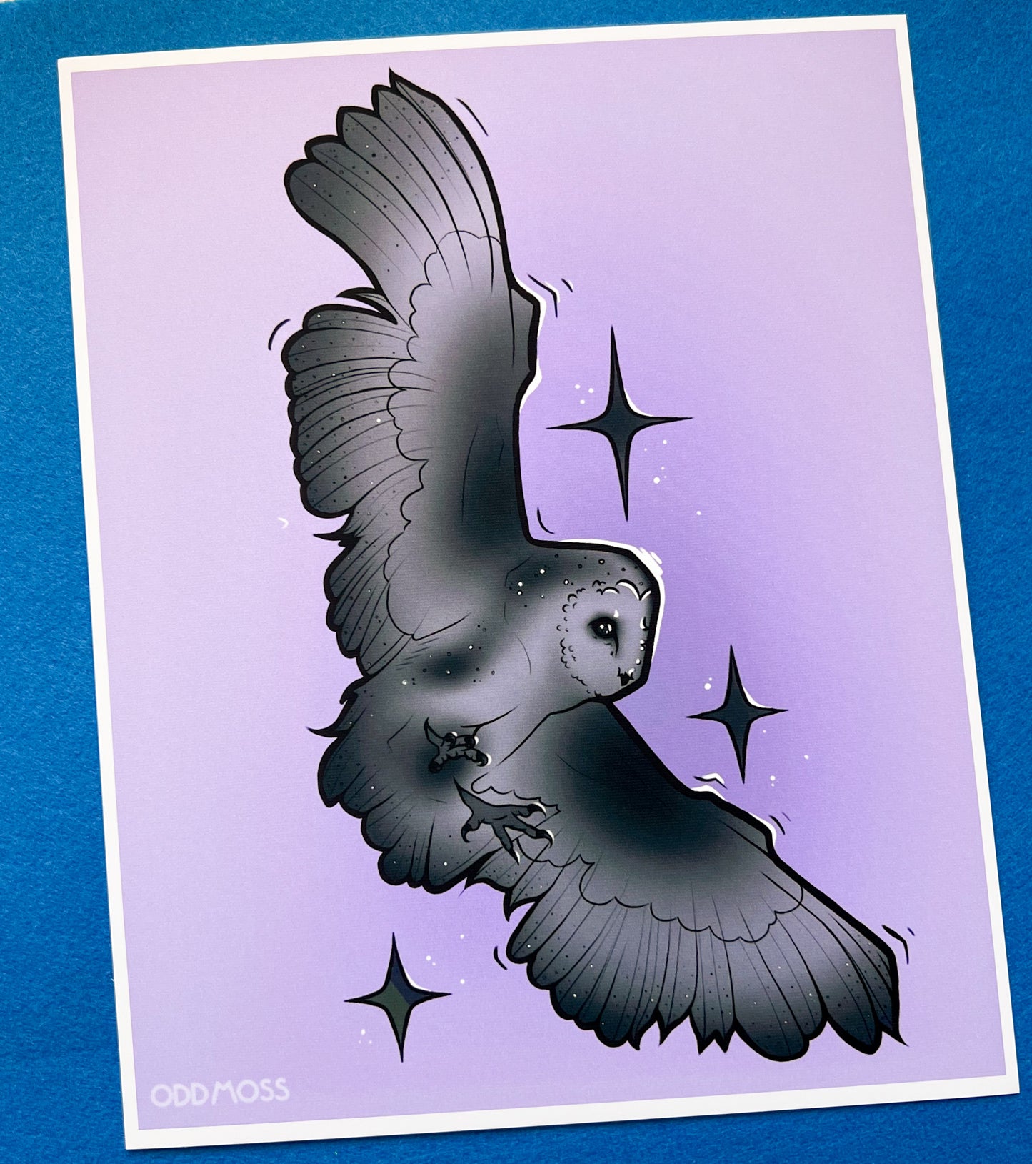 lavender owl print - odd moss studio
