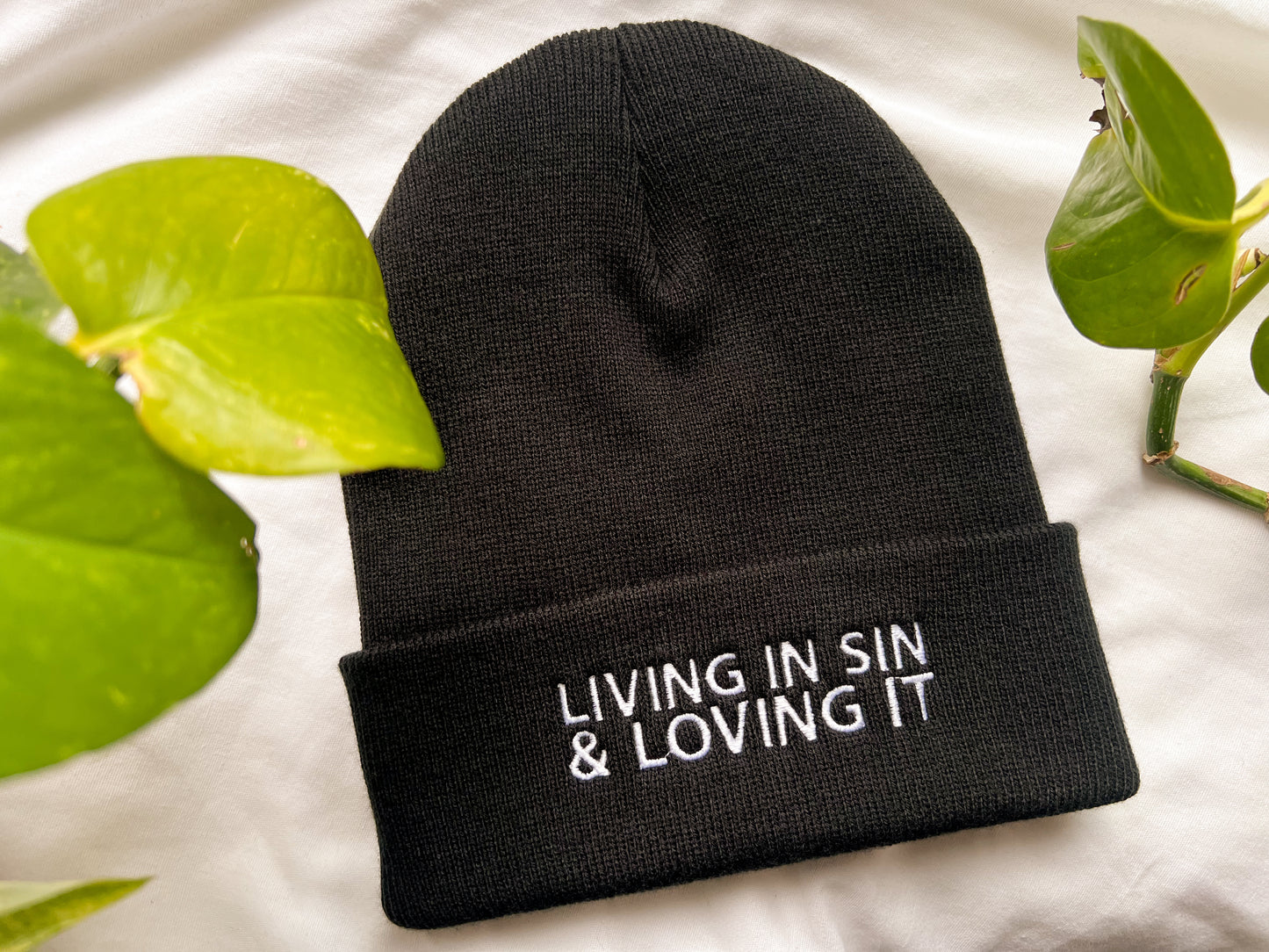 living in sin & loving it beanie