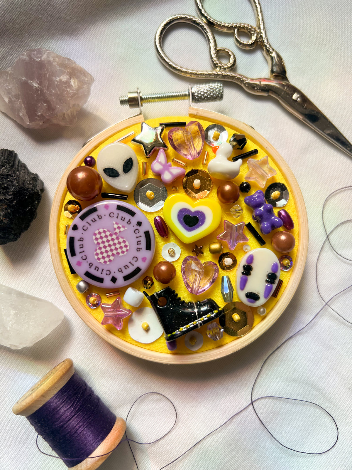non-binary flag mini charm embroidery
