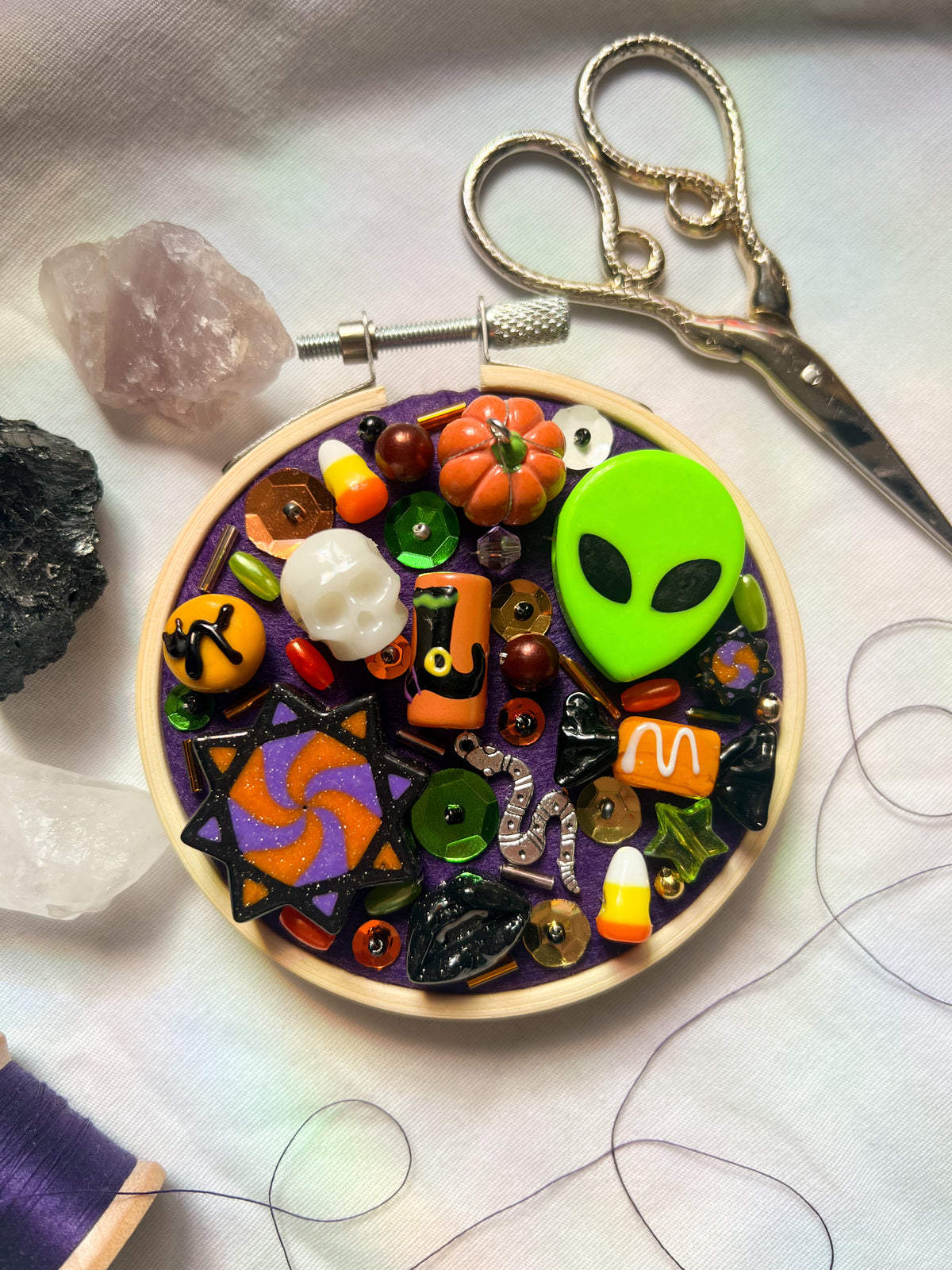 halloween mini charm embroidery