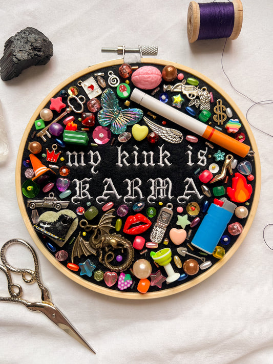 MY KINK IS KARMA chappell roan charm embroidery