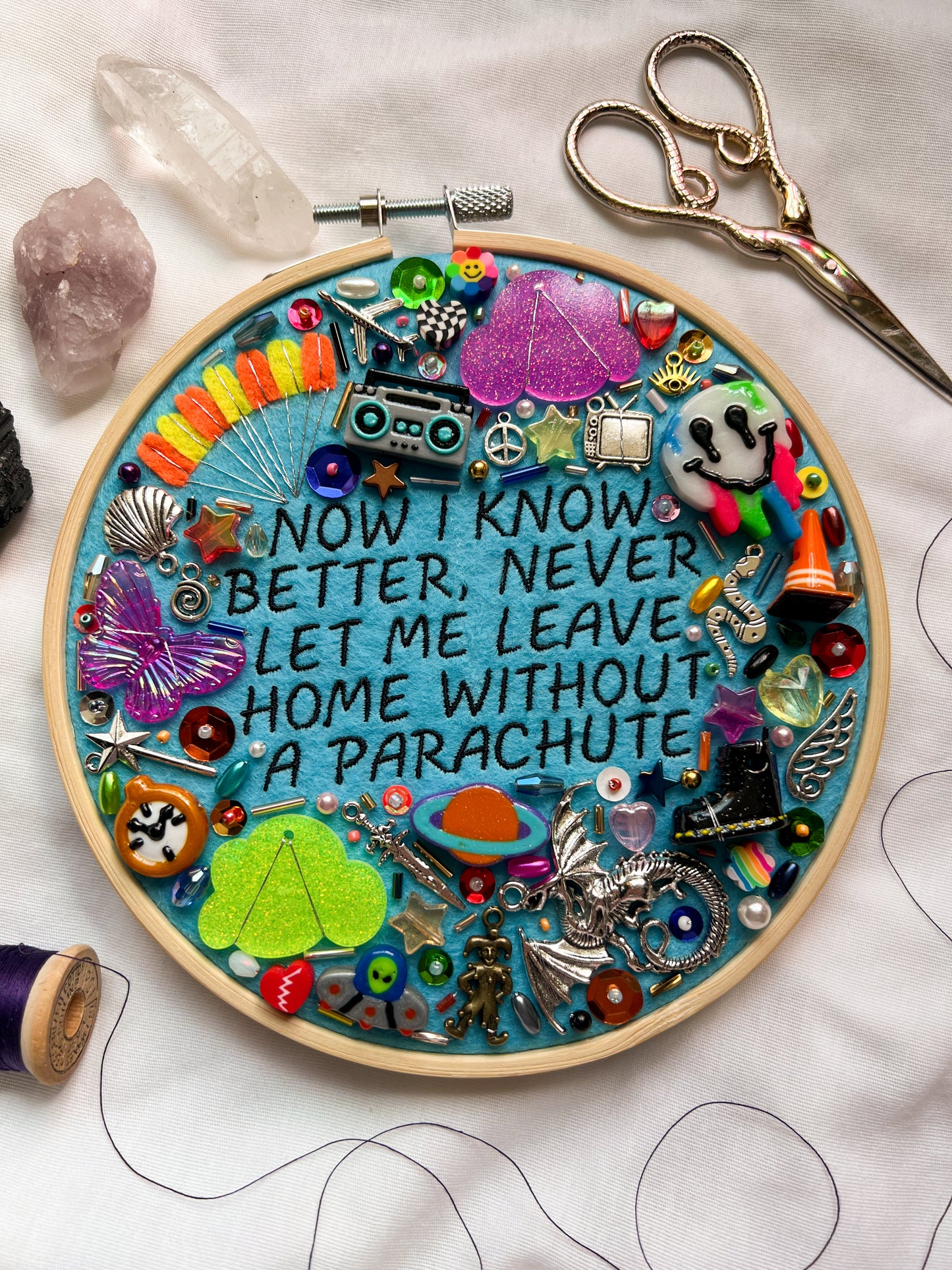 PARACHUTE (blue, leave home) hayley williams charm embroidery