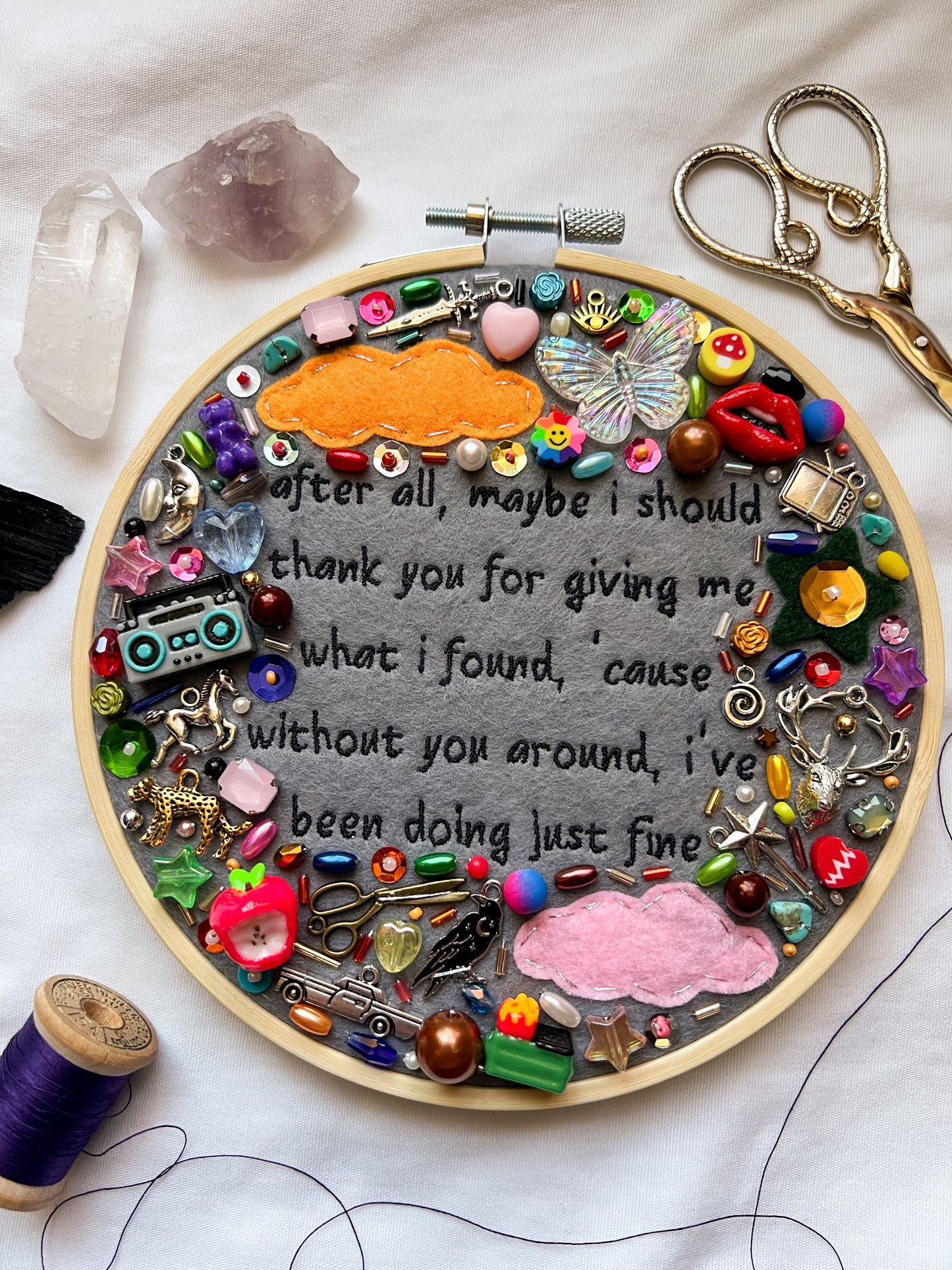 EVERY TIME I HEAR THAT SONG brandi carlile charm embroidery
