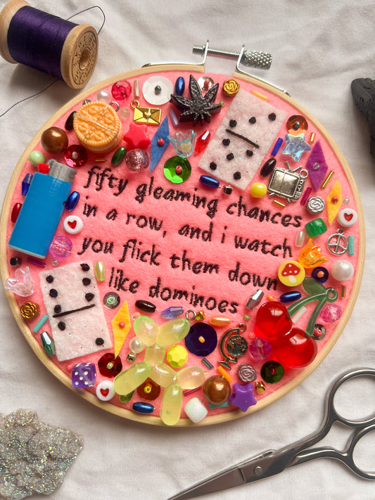 DOMINOES lorde charm embroidery