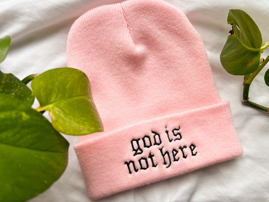 god is not here beanie