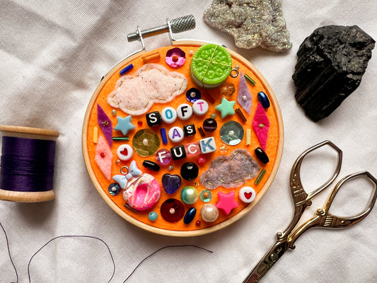 soft as fuck charm embroidery *mini* orange