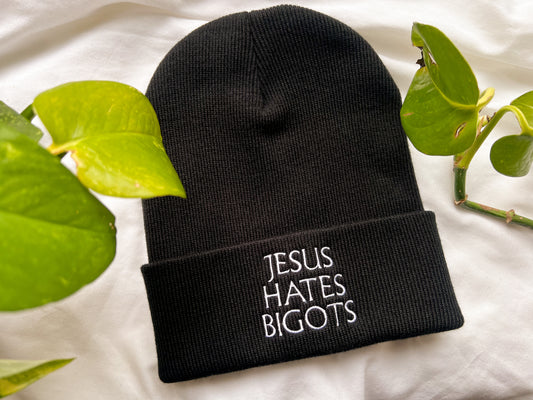 jesus hates bigots beanie