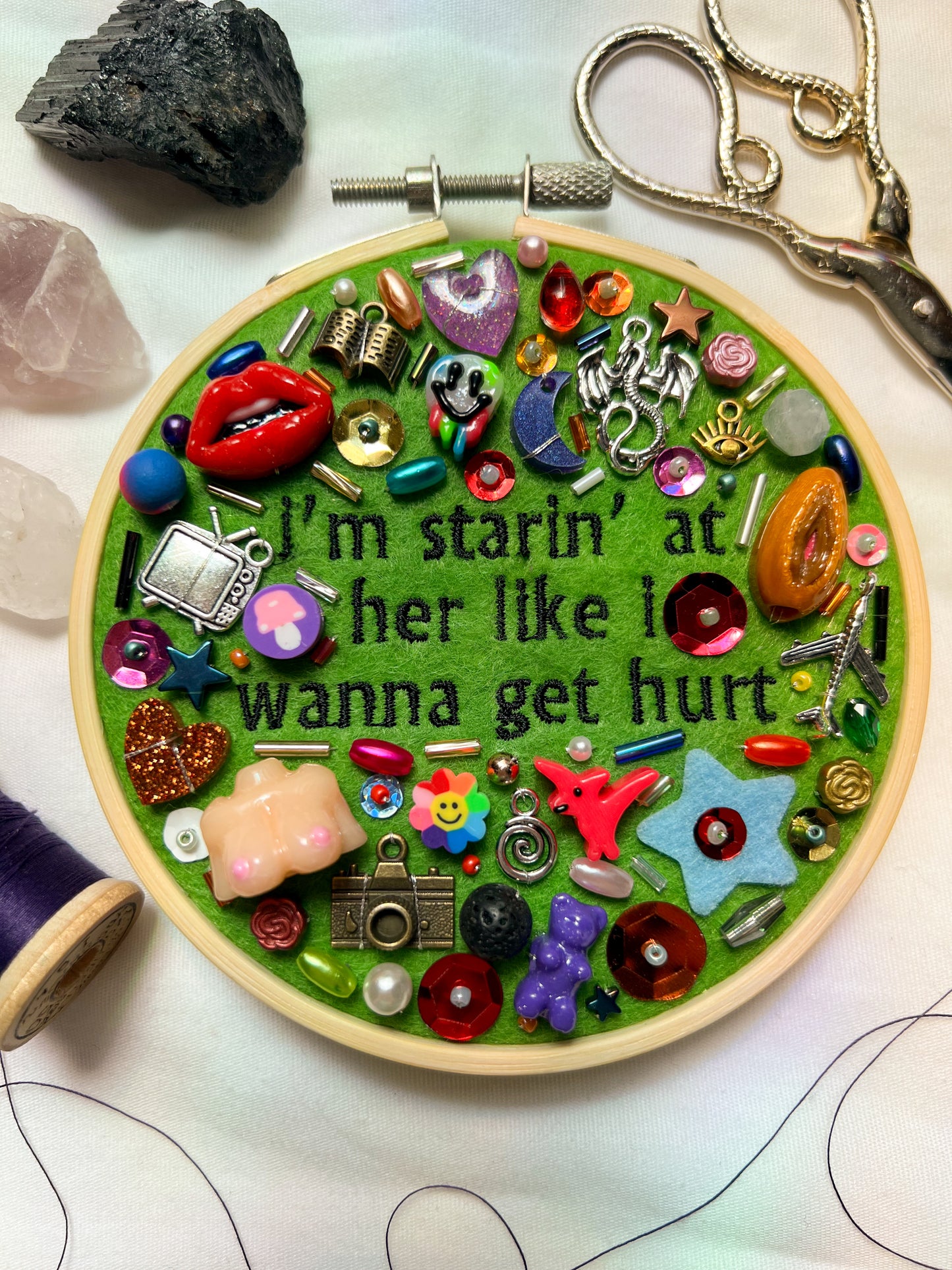 OBSESSED olivia rodrigo charm embroidery