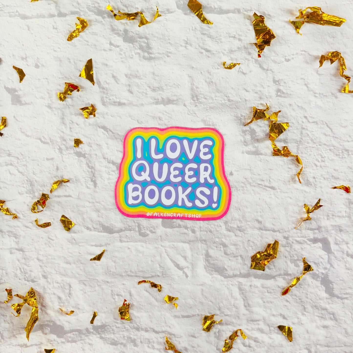 I Love Queer Books Sticker - FalkenCraft
