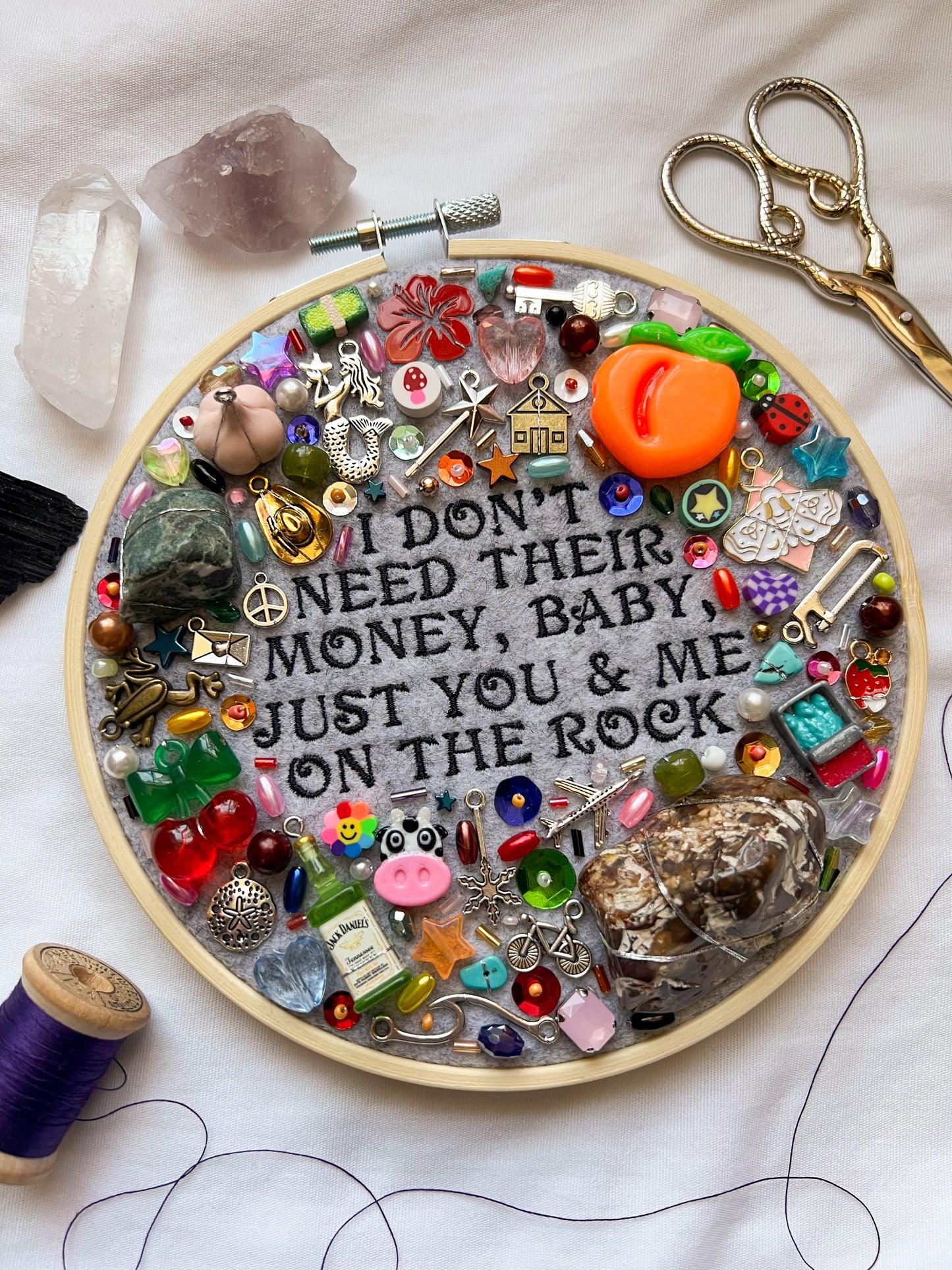 YOU AND ME ON THE ROCK brandi carlile charm embroidery