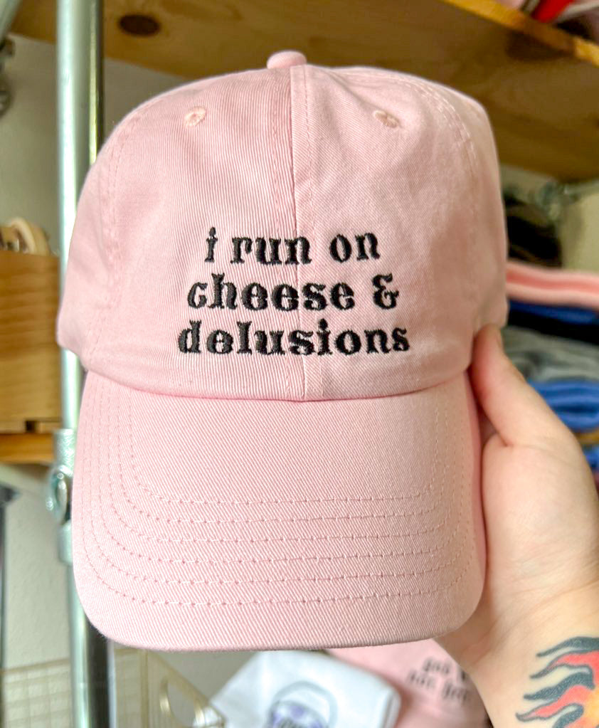 i run on ____ & delusions cap (PREORDER-customized)