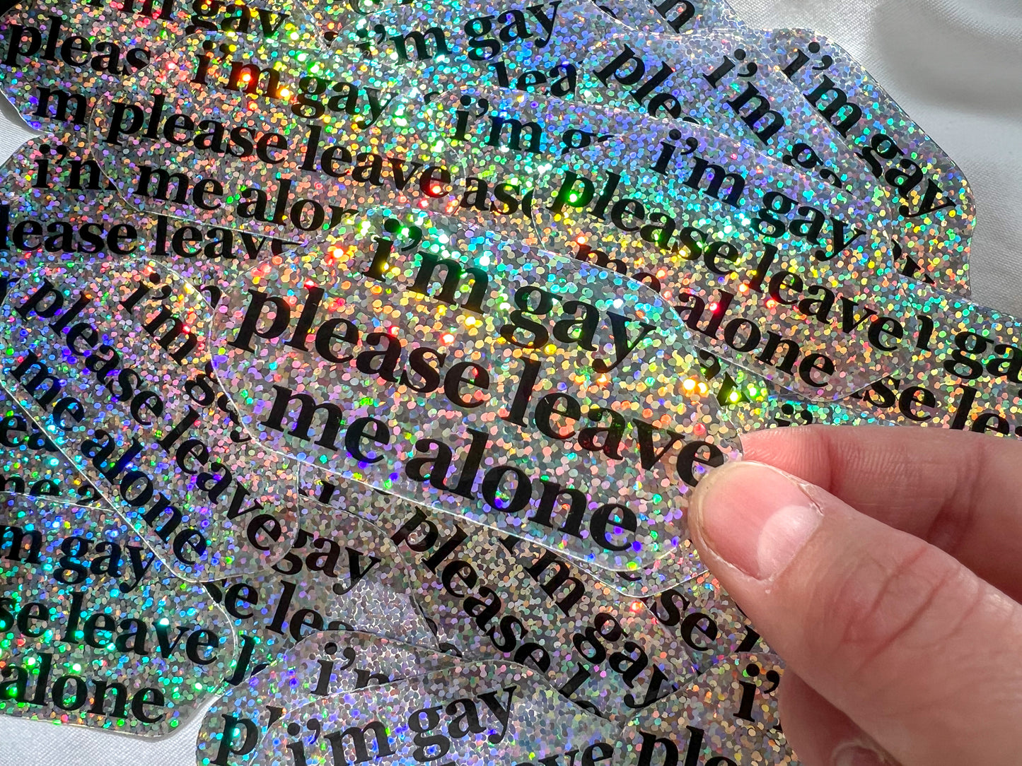 i’m gay holographic glitter sticker