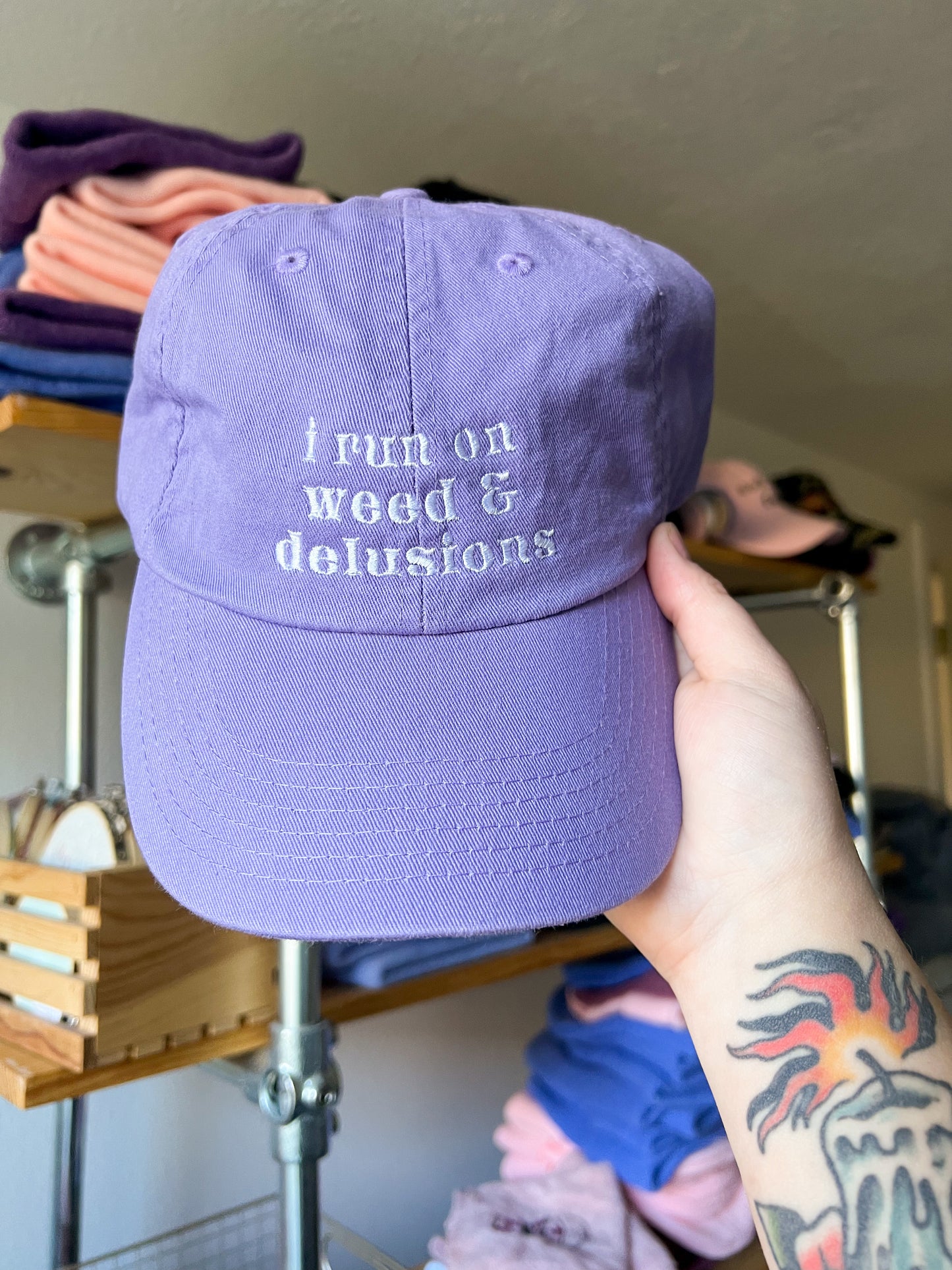 i run on ____ & delusions cap (PREORDER-customized)