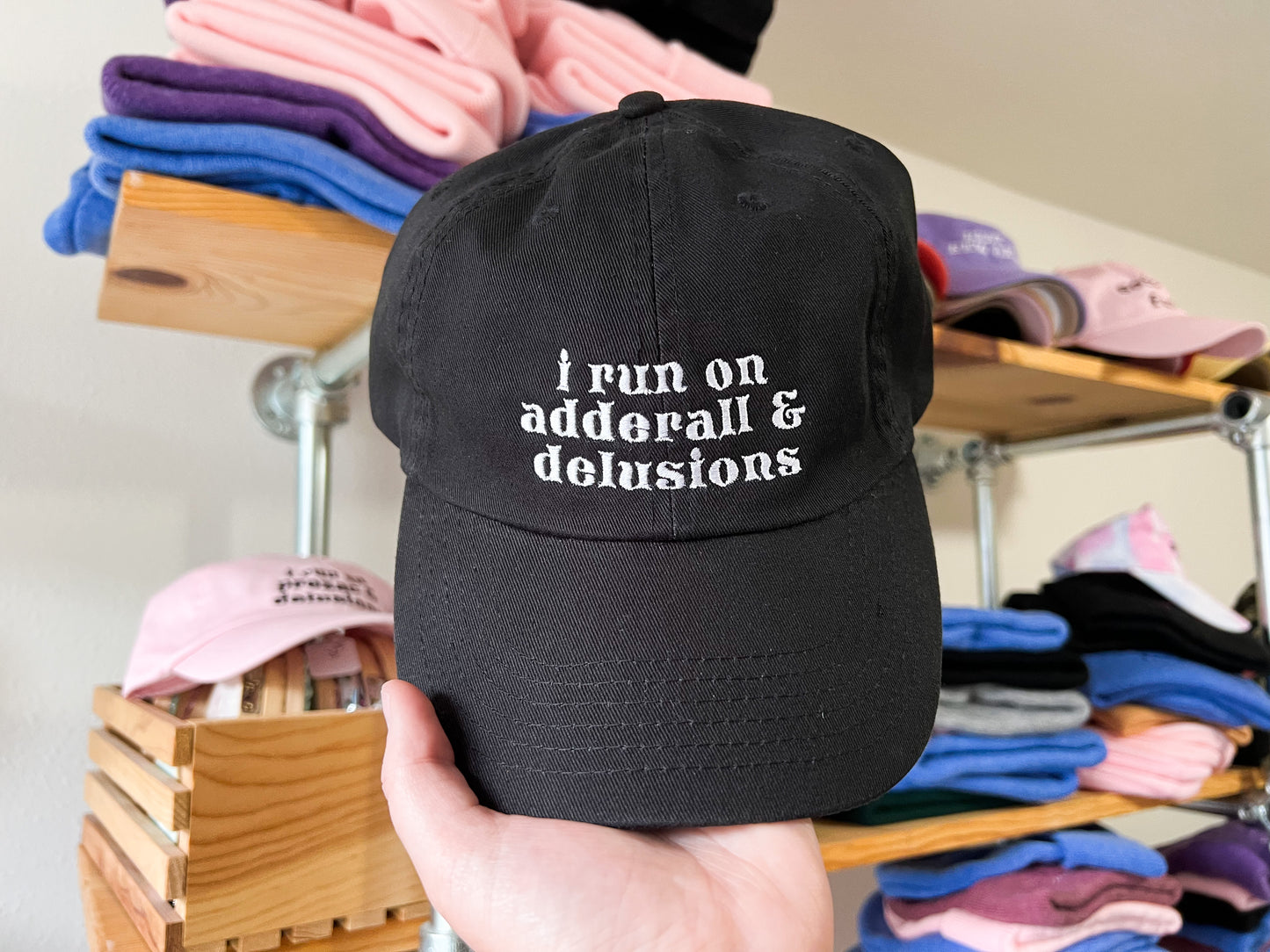 i run on ____ & delusions cap (PREORDER-customized)