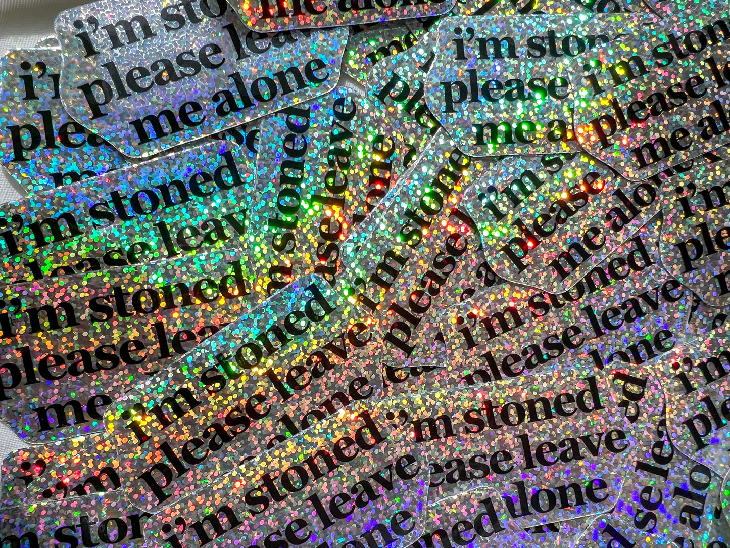 i’m stoned holographic glitter sticker