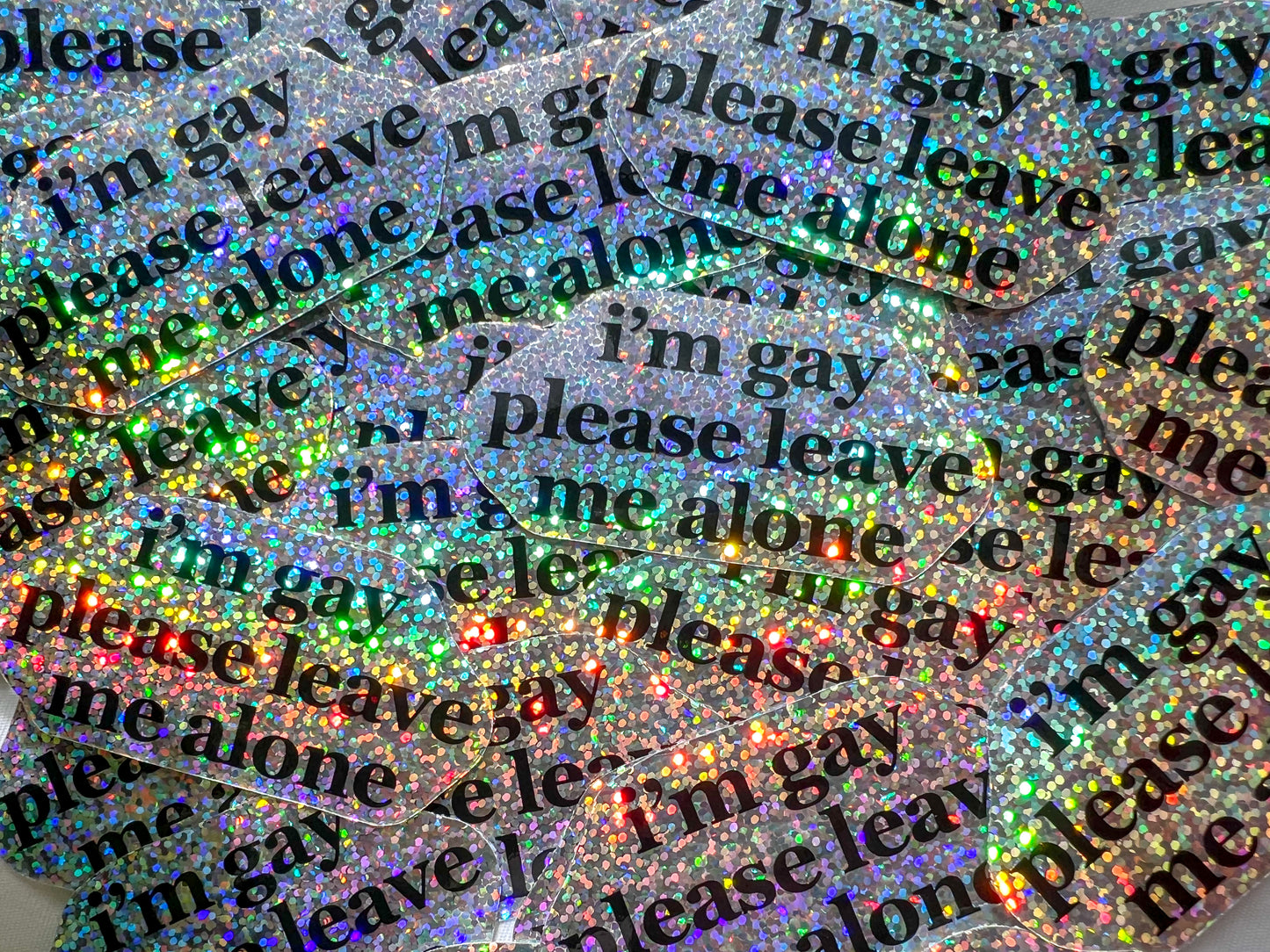 i’m gay holographic glitter sticker