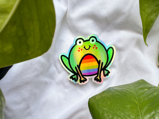 gay frog holographic stickers