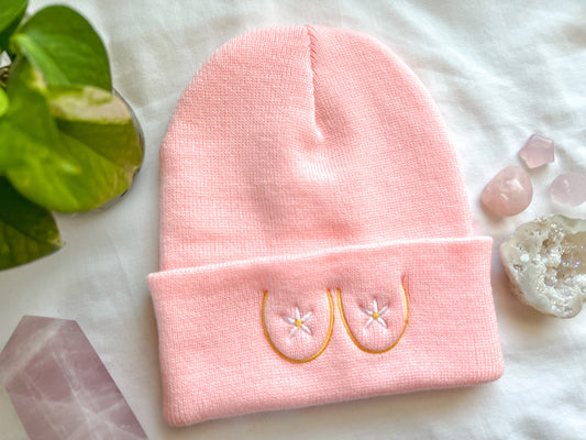 flower boobies beanie