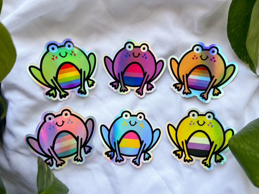 gay frog holographic stickers