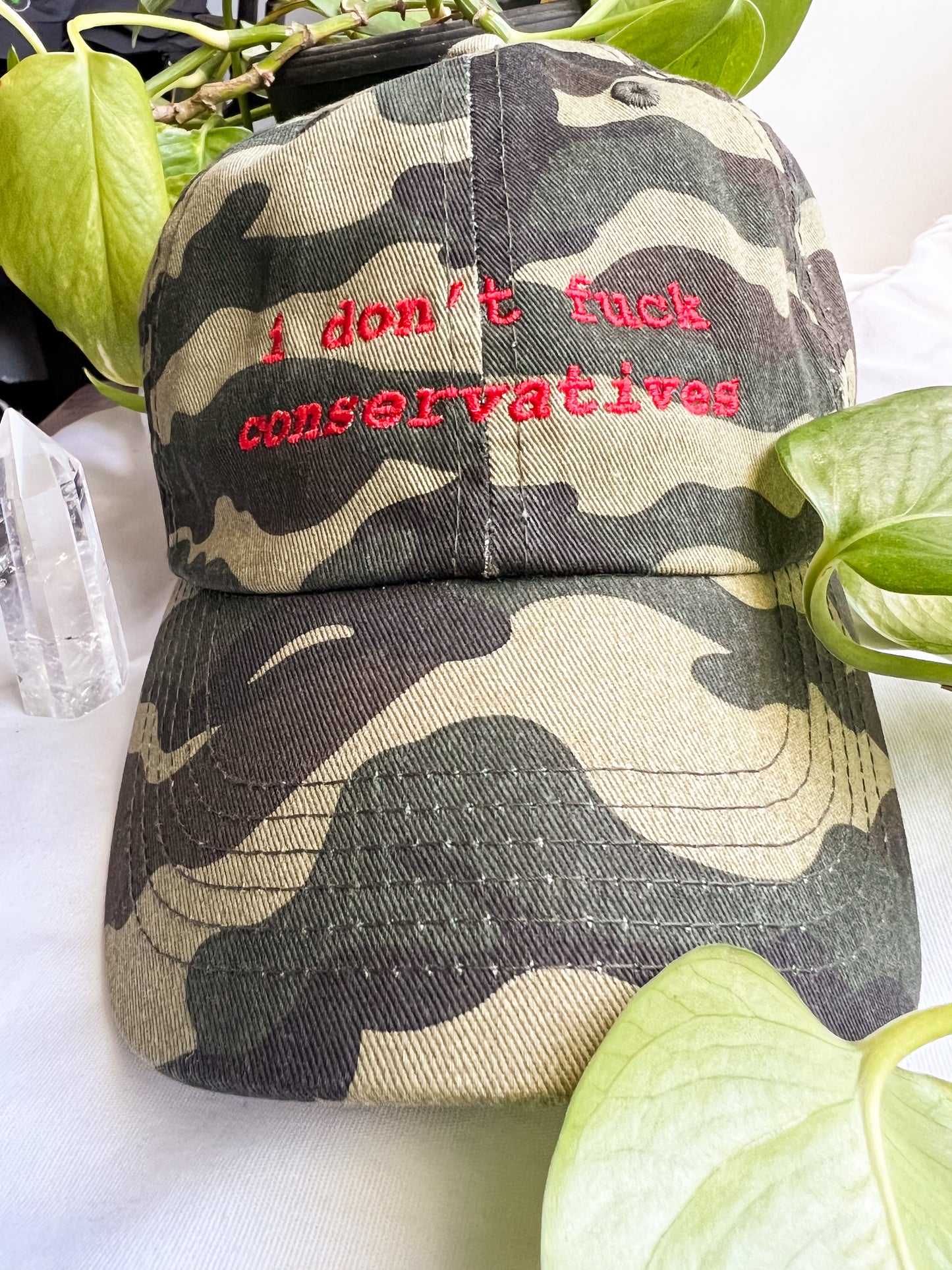 i don't fuck conservatives cap (PREORDER)
