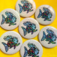 rainbow fish holographic pin