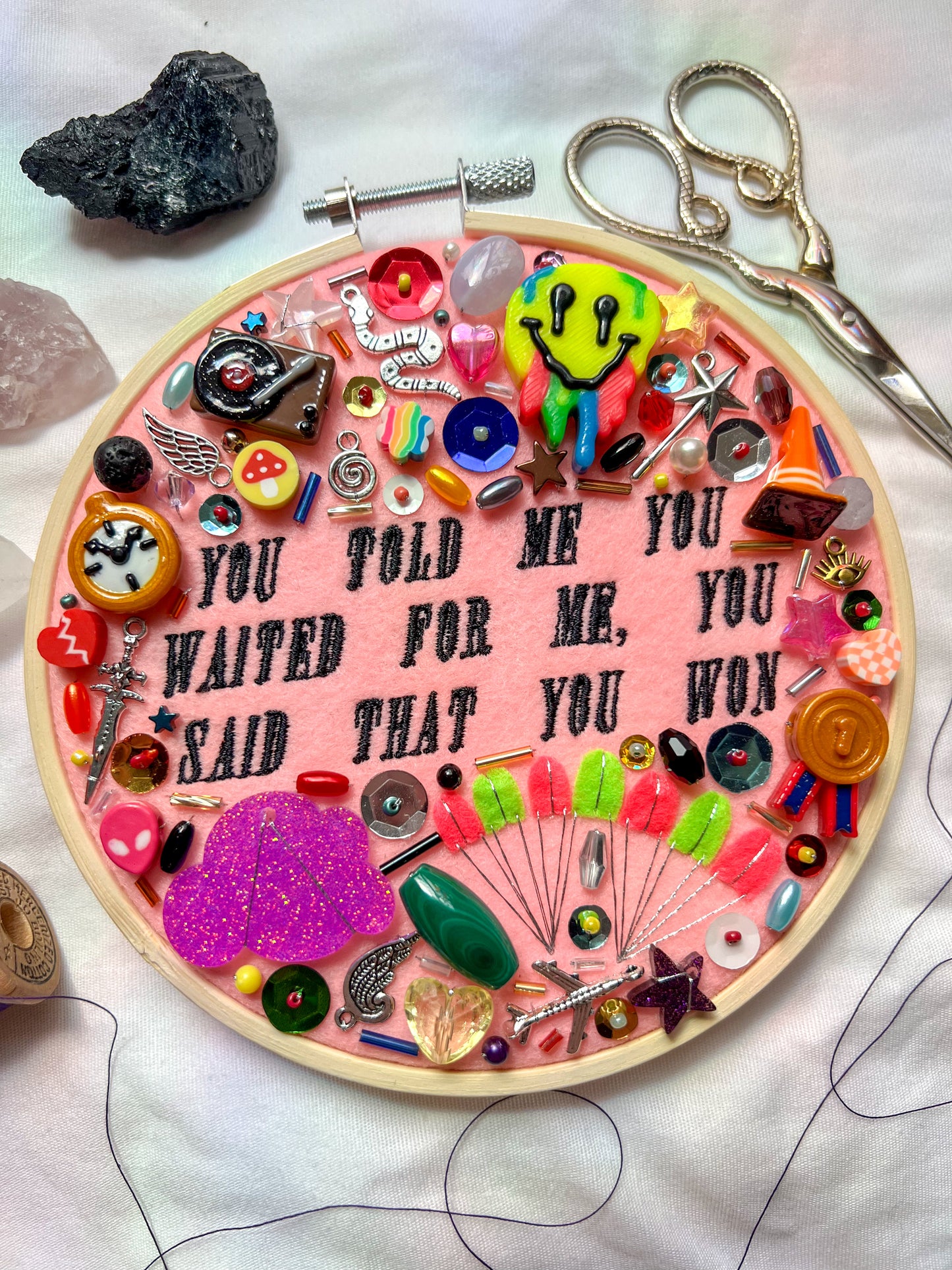 PARACHUTE (pink, waited for me) hayley williams charm embroidery