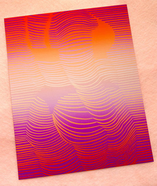 lesbian flag abstract figure print - odd moss studio