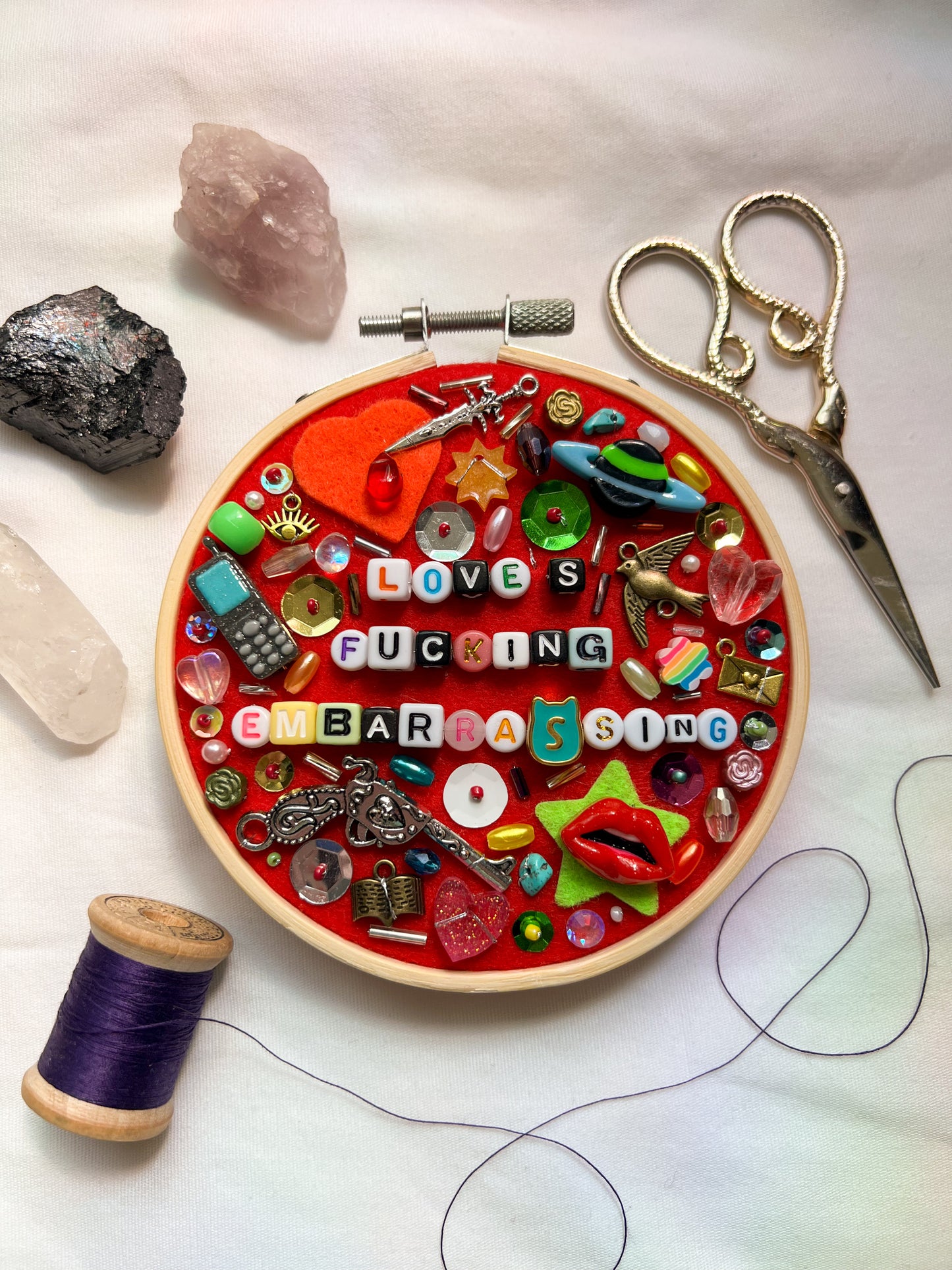 LOVE IS EMBARRASSING olivia rodrigo charm embroidery