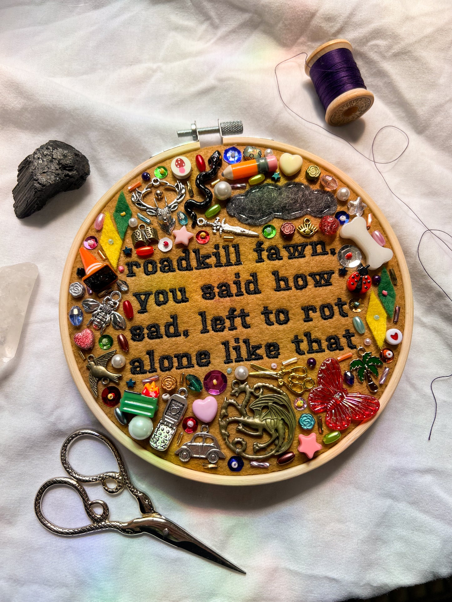 DOWNFALL noah kahan charm embroidery