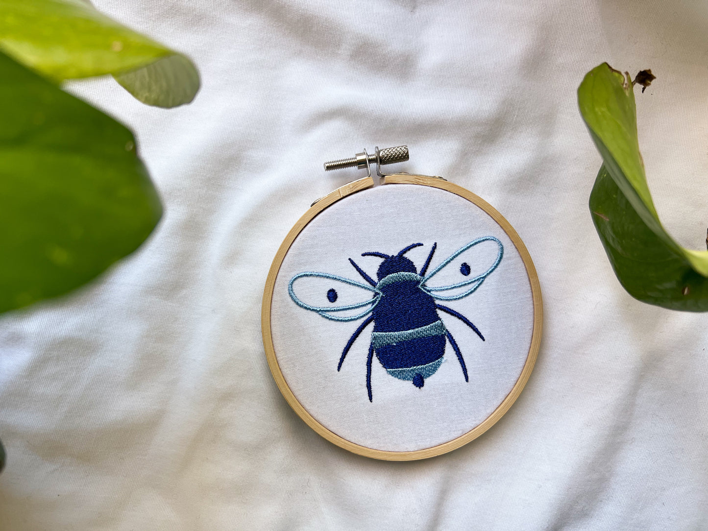 fruity bees embroidery hoop