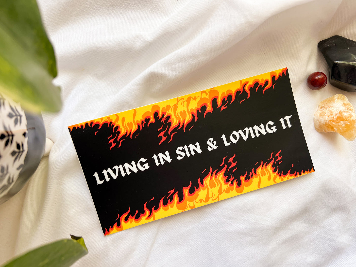 living in sin bumper sticker