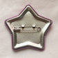 smoking chicken star-shaped holographic pin