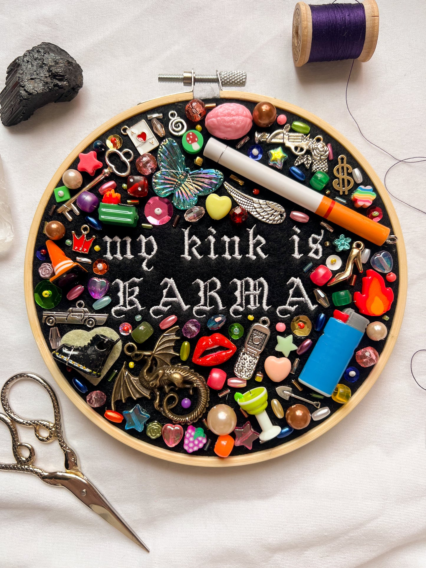 MY KINK IS KARMA chappell roan charm embroidery