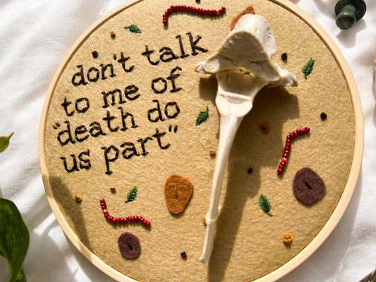 death do us part oddity embroidery
