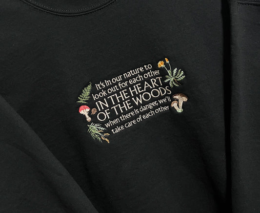 heart of the woods embroidered crewneck (PREORDER)