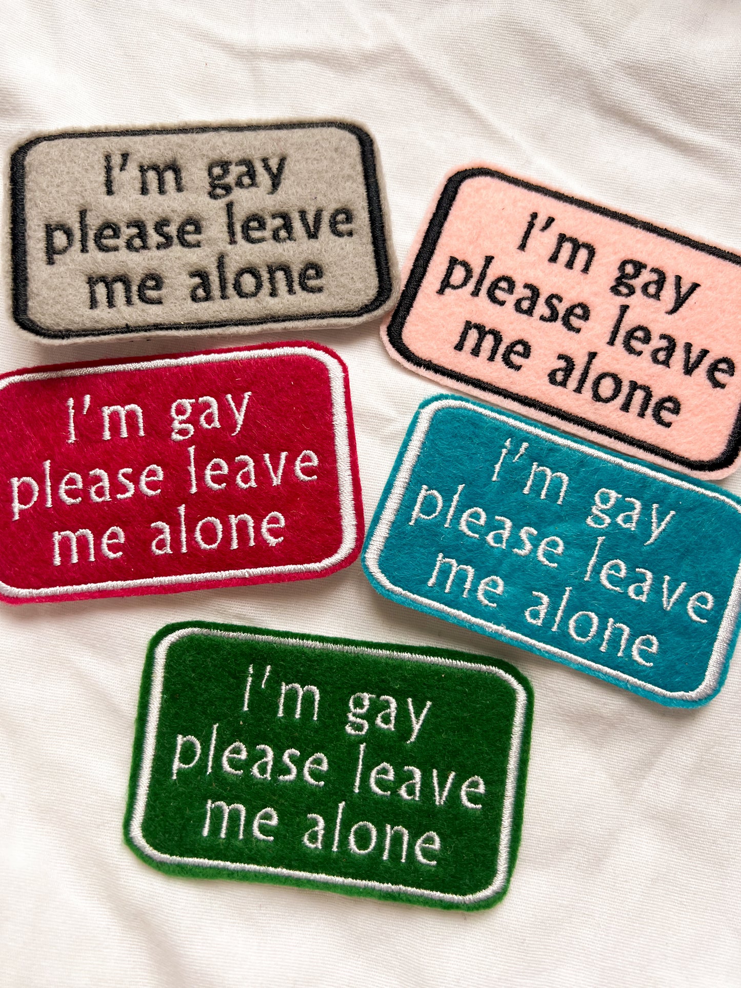 i’m gay please leave me alone MYSTERY COLOR iron-on patch