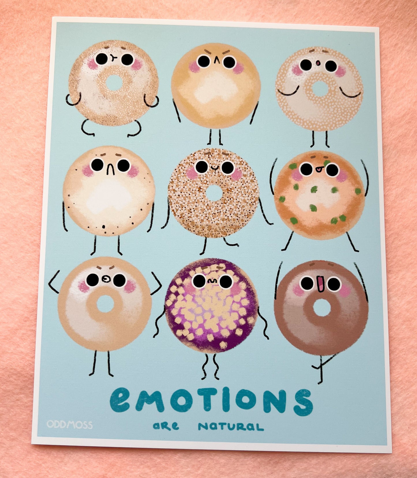 bagel emotions print - odd moss studio