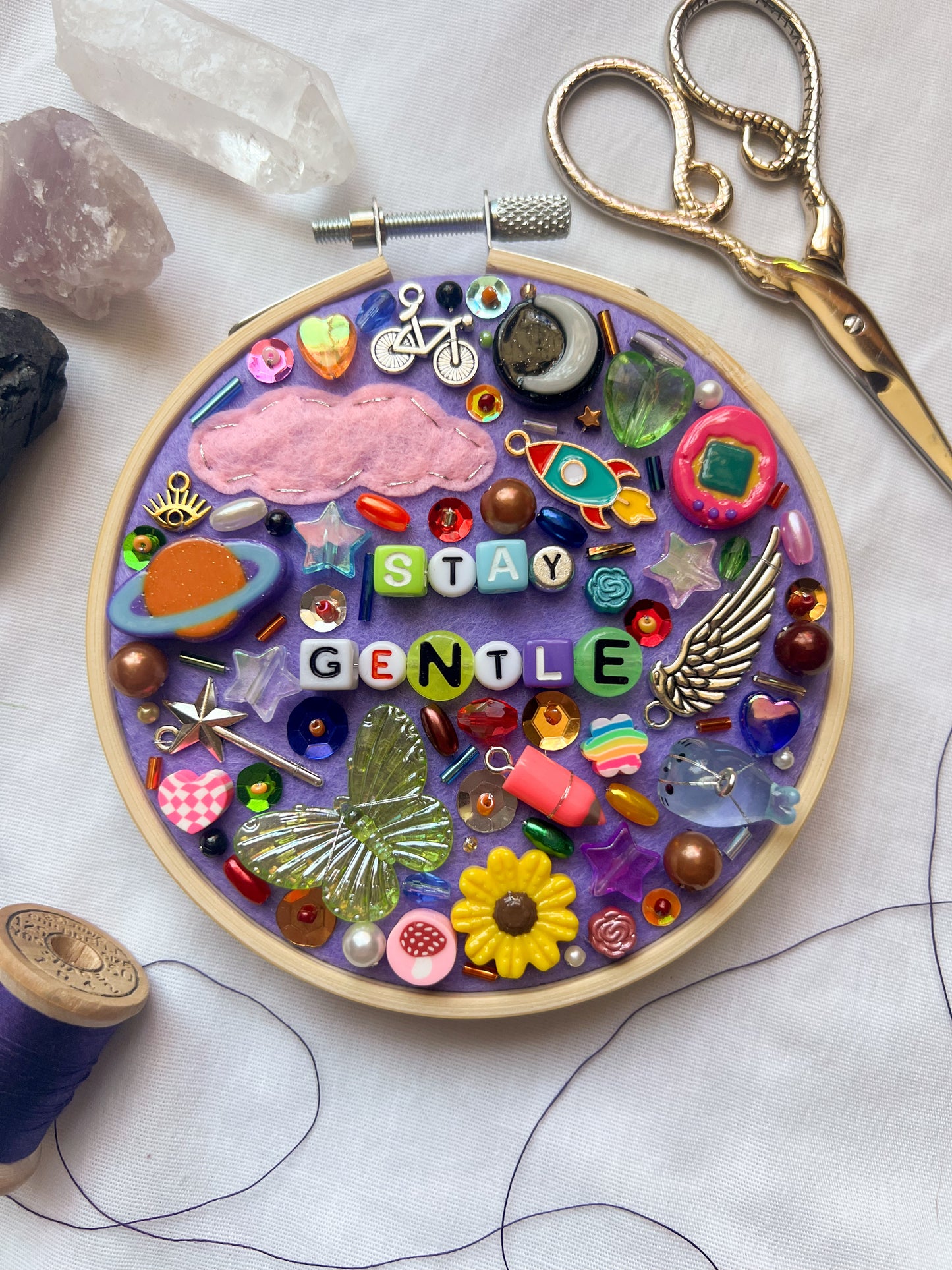 STAY GENTLE brandi carlile charm embroidery