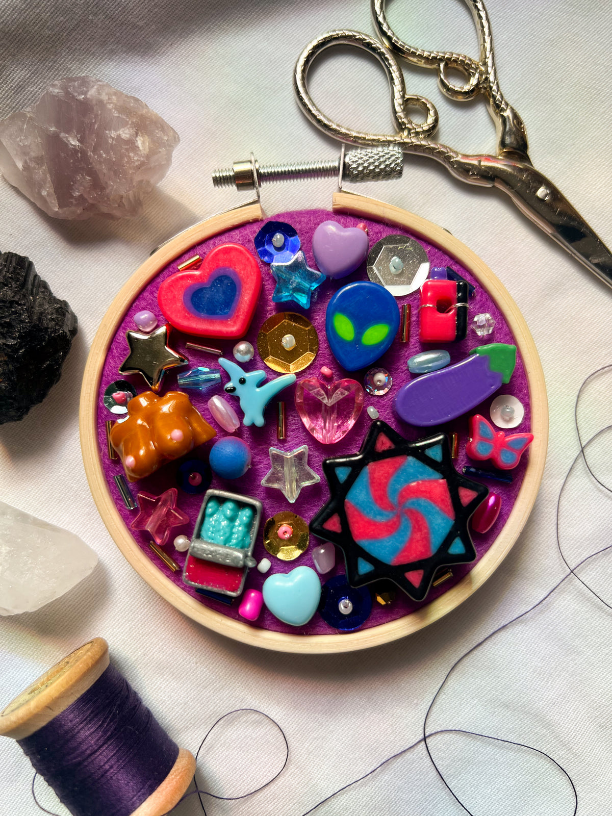 bisexual flag mini charm embroidery