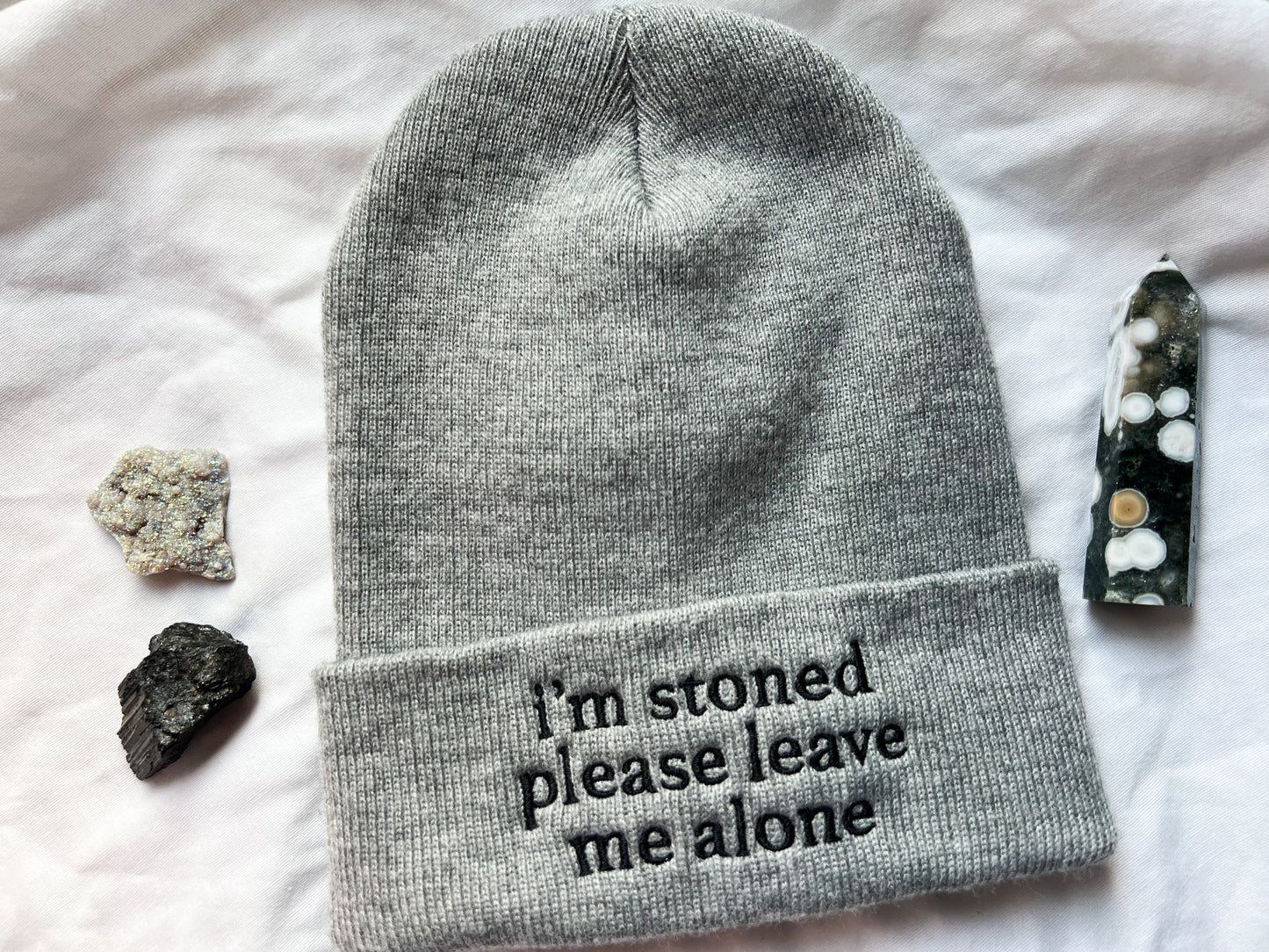 i’m stoned please leave me alone beanie