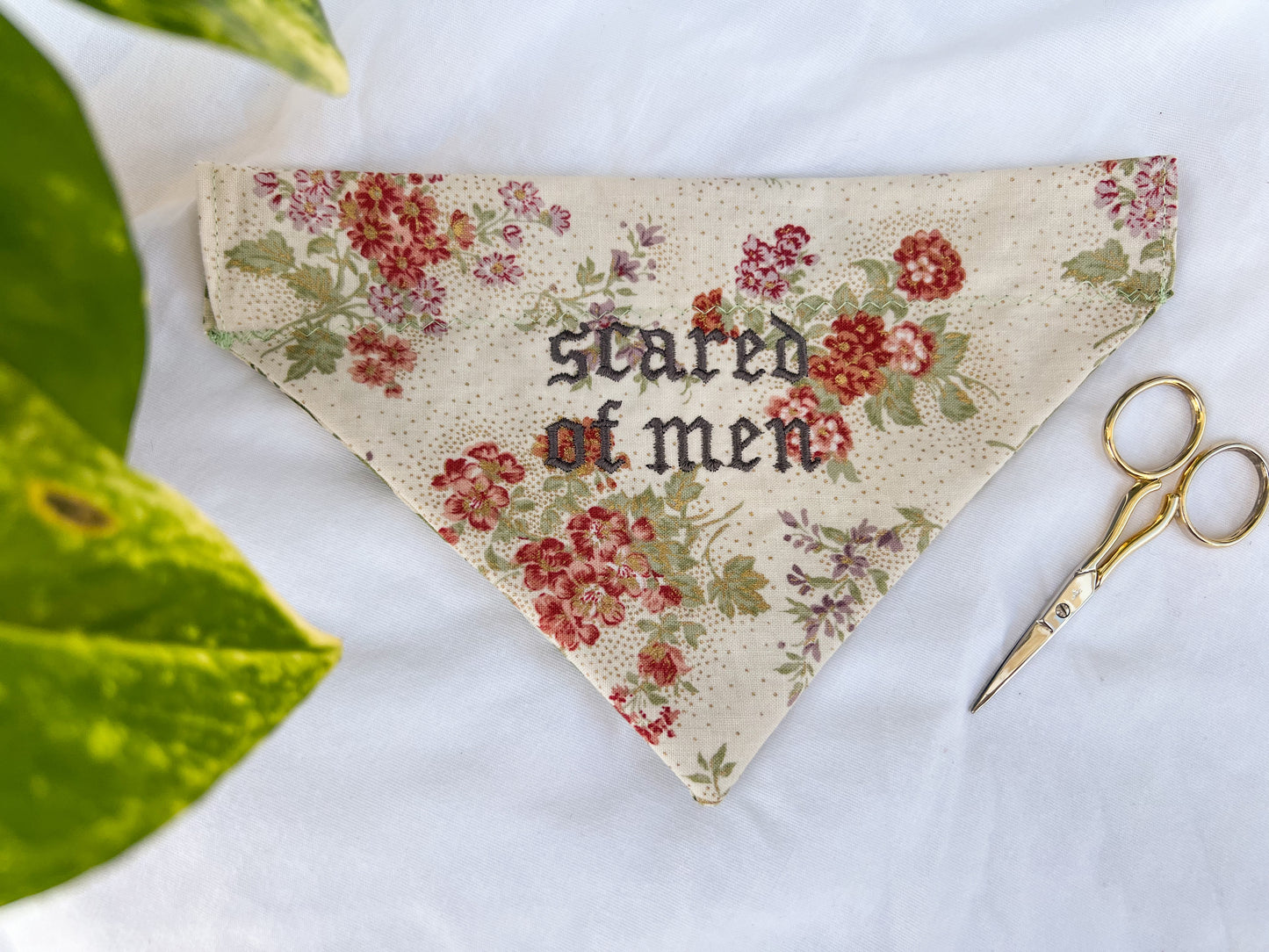 scared of men pet bandana