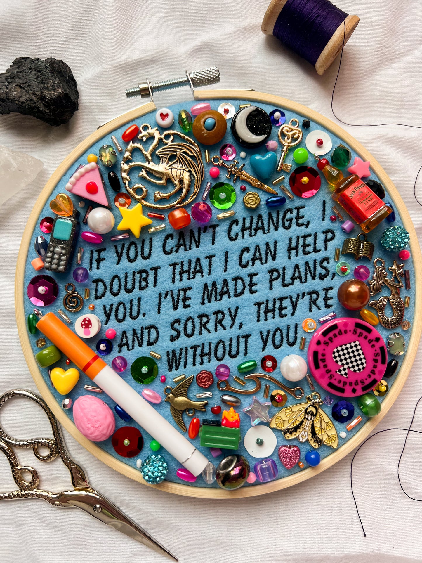 NEVER NEED ME rachel chinouriri charm embroidery