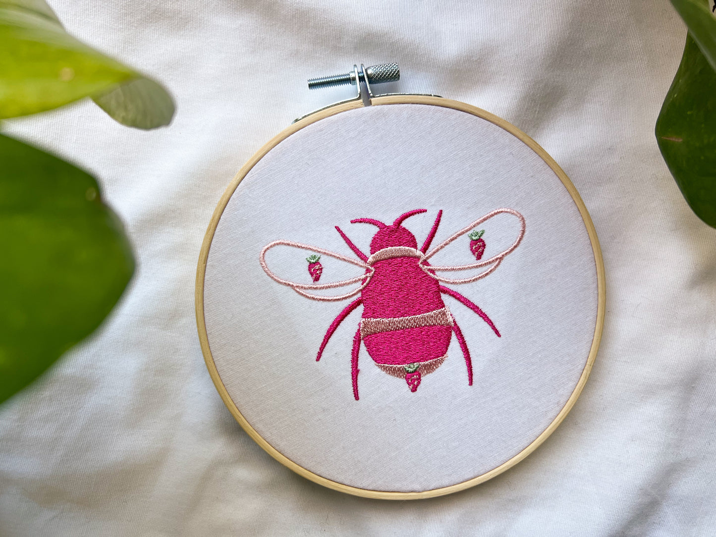 fruity bees embroidery hoop