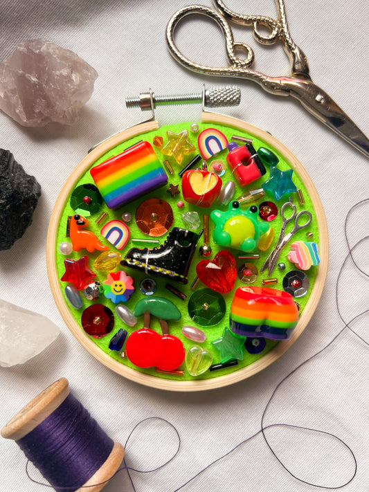 rainbow flag mini charm embroidery