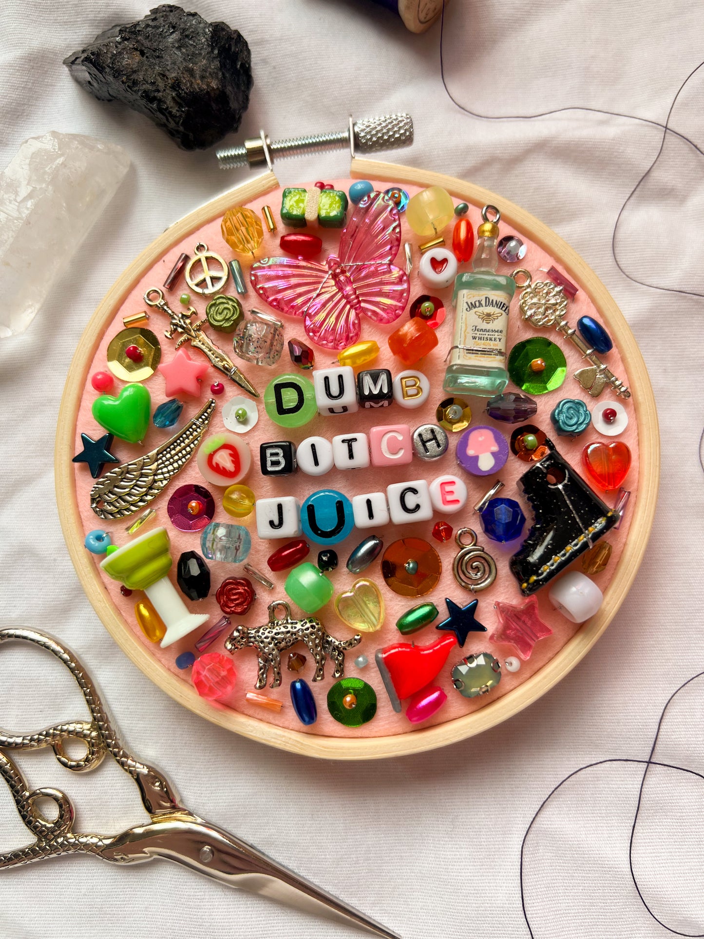 DUMB BITCH JUICE rachel chinouriri charm embroidery