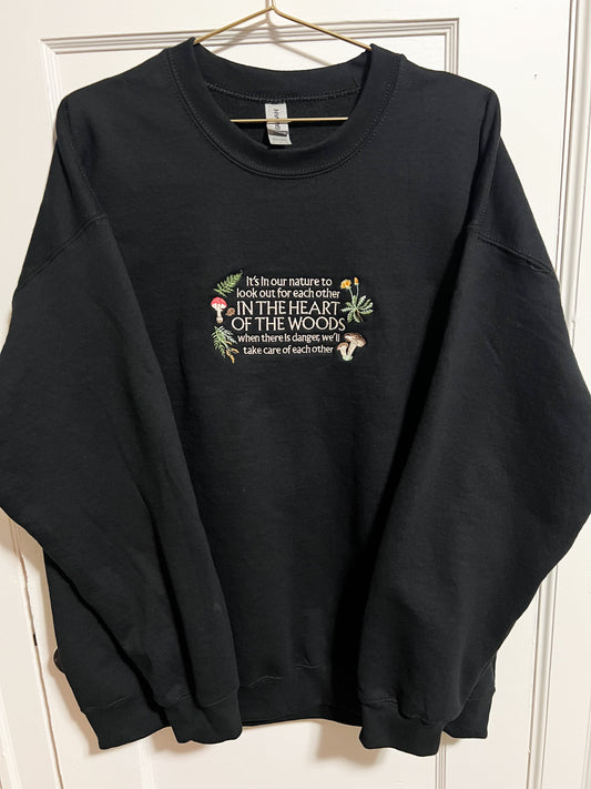 heart of the woods embroidered crewneck (PREORDER)