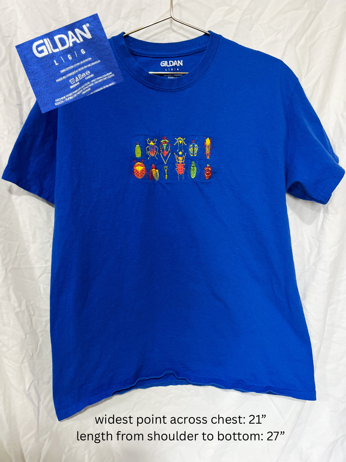 entomology bug embroidered shirt