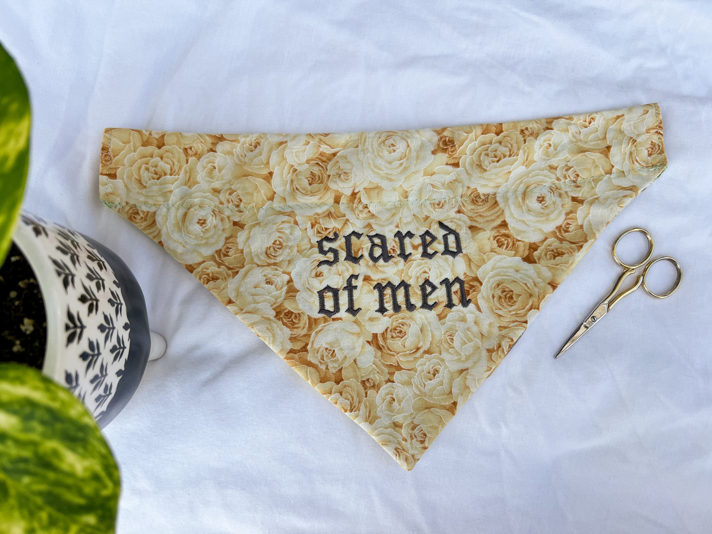 scared of men pet bandana