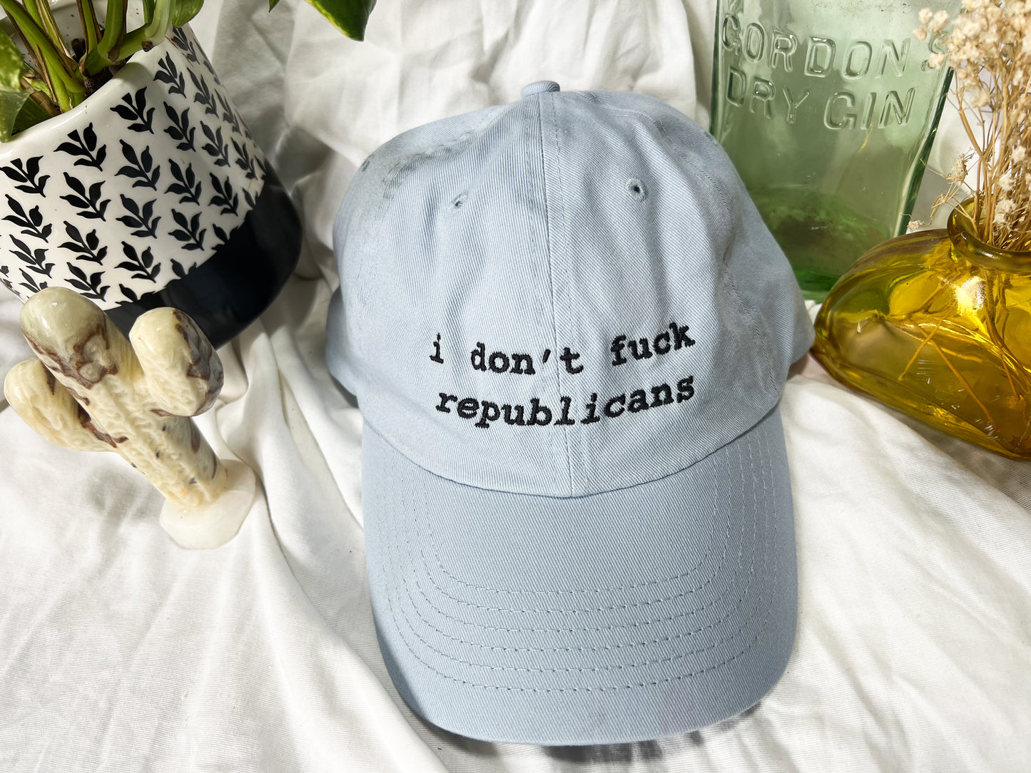 i don't fuck republicans cap (PREORDER)